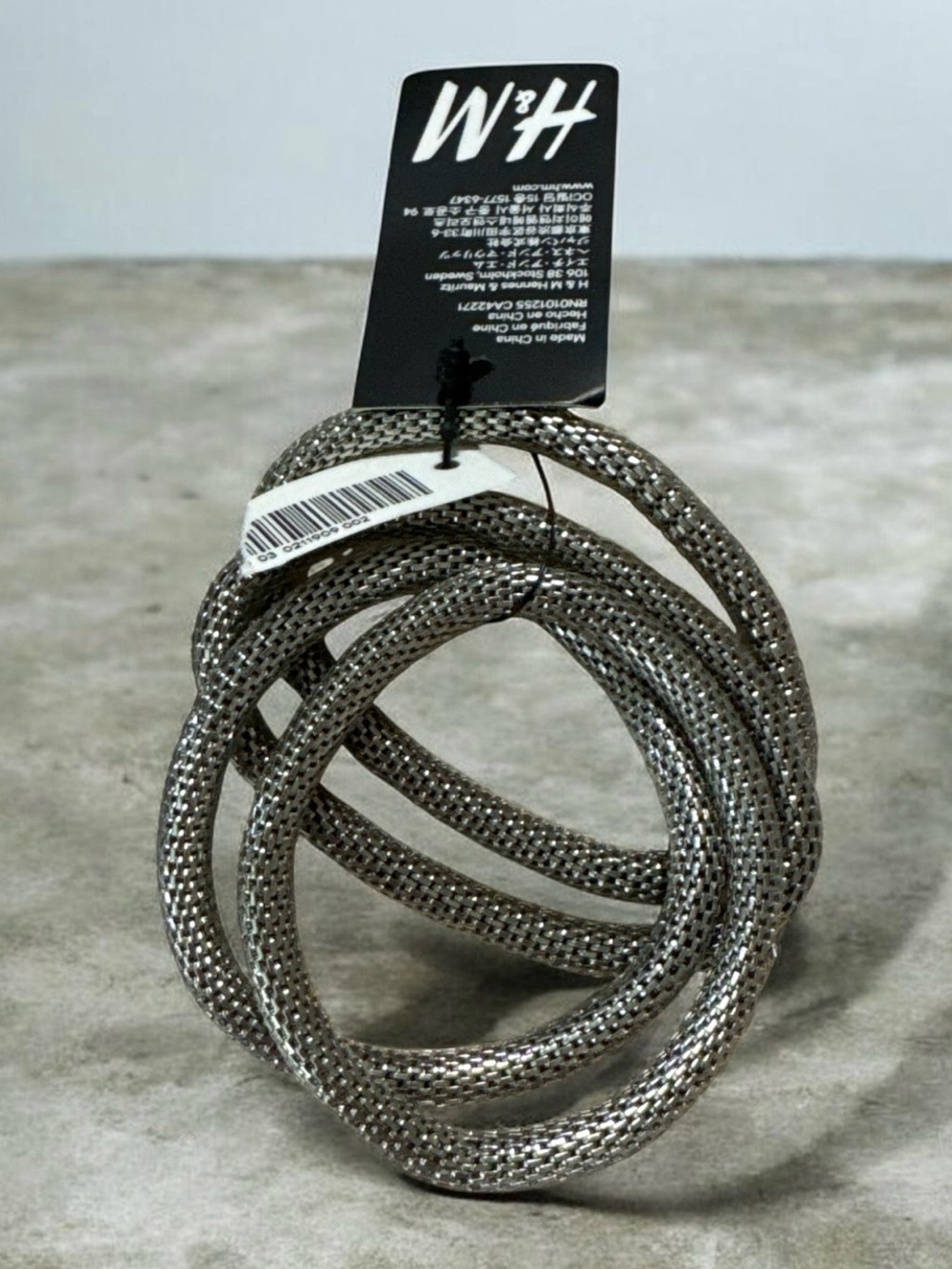 H&M Silver Mesh Coil Bangle Set
